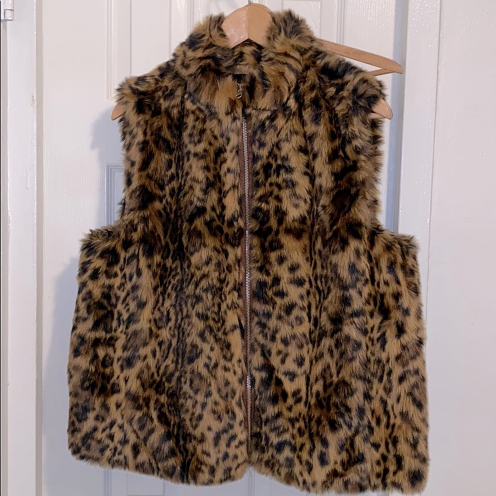 Leopard fur vest